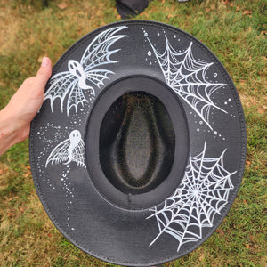 Spider Ghost Black Goth Sun Hat