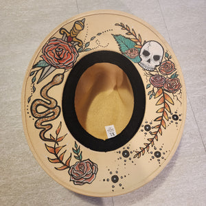 Tattoo Style Hand Painted Sun Hat