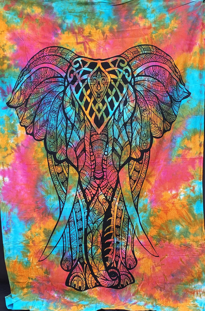 Tie dye elephant tapestry cheap
