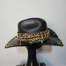 Gold Cheetah Spiked Cowboy Hat Y'allternative Western Goth Large