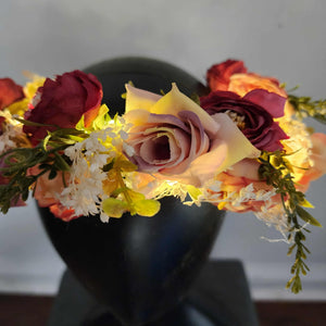 Midsummer Night Flower Crown – Adjustable Floral Headpiece with LED Lights