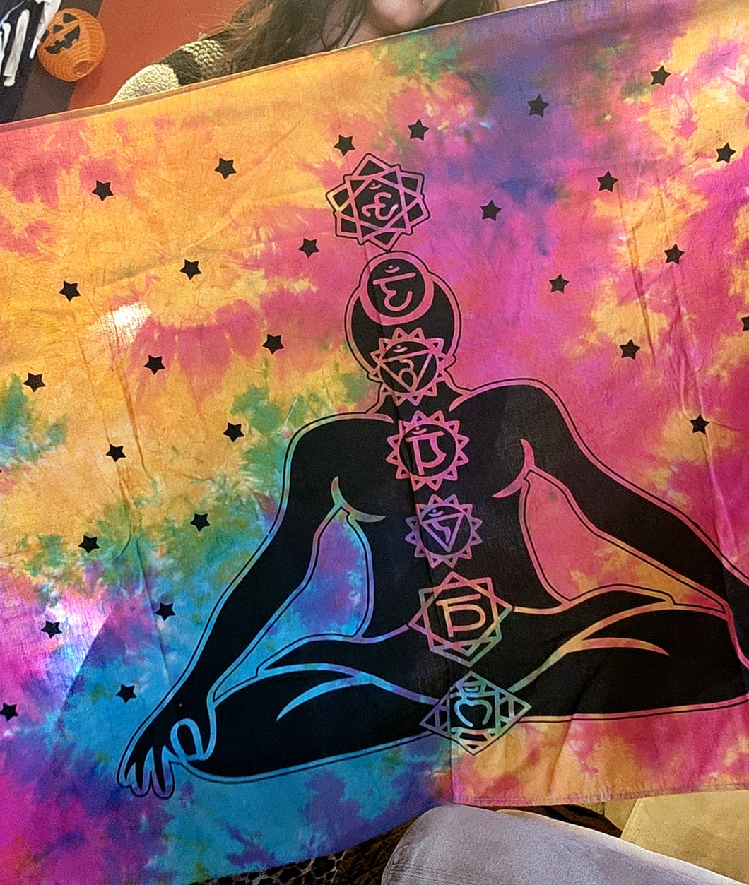 Mini Rainbow Yoga Chakra Meditation Tapestry