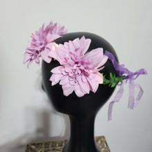 Pink or Purple Flower Crown Hair Wreath Headband Accesory LED Light-Up Dahlia