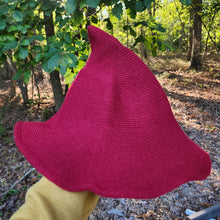 Knit Witch Hat – Soft & Comfortable Pointed Hat with Shapeable Wire Brim | Adult Sizes, Multiple Colors