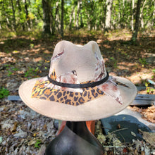 Animal Print Collage Cream Vegan Suede Hat Large