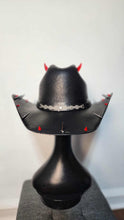 Jersey Devil Black & Red Spiked Cowboy Hat Large Y'allternative Western Goth