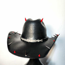 Jersey Devil Black & Red Spiked Cowboy Hat Large Y'allternative Western Goth