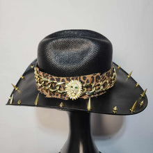 Gold Cheetah Spiked Cowboy Hat Y'allternative Western Goth Large