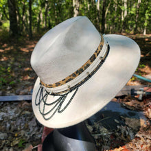Rockstar Heart Black Layered Chain White Vegan Suede Hat XL