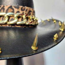 Gold Cheetah Spiked Cowboy Hat Y'allternative Western Goth Large