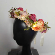Midsummer Night Flower Crown – Adjustable Floral Headpiece with LED Lights
