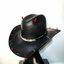 Jersey Devil Black & Red Spiked Cowboy Hat Large Y'allternative Western Goth