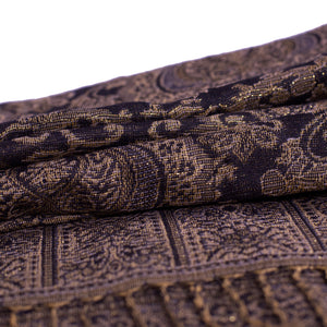 Black & Gold Shimmer Baroque Pashmina Scarf