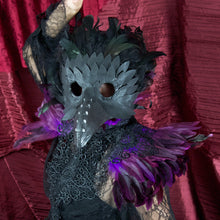 Raven Feather Lace Collar - Gothic Purple &  Black Costume Accessory