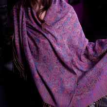 Purple Blue Pink Paisley Pashmina Scarf