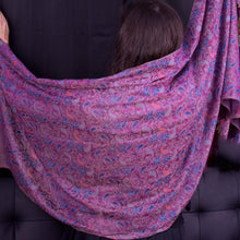 Purple Blue Pink Paisley Pashmina Scarf