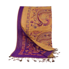 Purple Paisley Block Pashmina Scarf