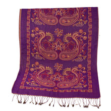 Purple Paisley Block Pashmina Scarf