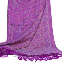 Spring Purple Pastel Paisley Block Pashmina Scarf