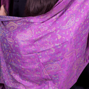 Spring Purple Pastel Paisley Block Pashmina Scarf