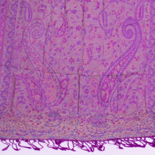 Spring Purple Pastel Paisley Block Pashmina Scarf