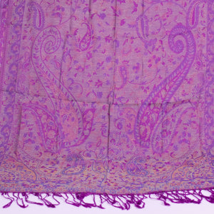 Spring Purple Pastel Paisley Block Pashmina Scarf