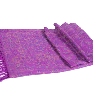 Spring Purple Pastel Paisley Block Pashmina Scarf