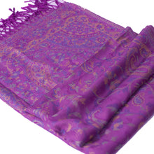 Spring Purple Pastel Paisley Block Pashmina Scarf