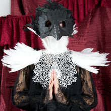 White Feather Lace Collar - Gothic Costume Accessory