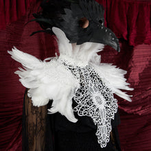 White Feather Lace Collar - Gothic Costume Accessory