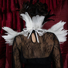 White Feather Lace Collar - Gothic Costume Accessory