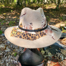 Animal Print Collage Cream Vegan Suede Hat Large