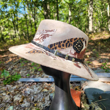 Animal Print Collage Cream Vegan Suede Hat Large
