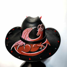Jersey Devil Black & Red Spiked Cowboy Hat Large Y'allternative Western Goth