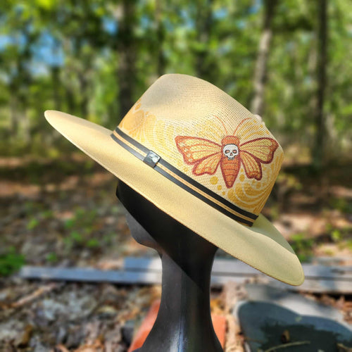 Golden Death's-head Hawkmoth Tan Canvas Sun Hat Medium