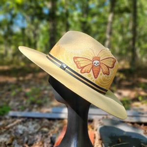 Golden Death's-head Hawkmoth Tan Canvas Sun Hat Medium