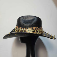 Gold Cheetah Spiked Cowboy Hat Y'allternative Western Goth Large