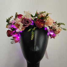 Midsummer Night Flower Crown – Adjustable Floral Headpiece with LED Lights