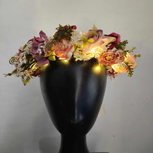 Midsummer Night Flower Crown – Adjustable Floral Headpiece with LED Lights