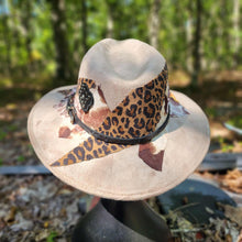 Animal Print Collage Cream Vegan Suede Hat Large