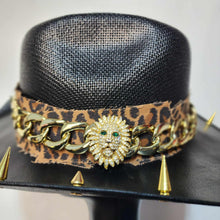 Gold Cheetah Spiked Cowboy Hat Y'allternative Western Goth Large