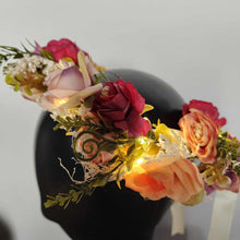 Midsummer Night Flower Crown – Adjustable Floral Headpiece with LED Lights