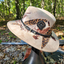 Animal Print Collage Cream Vegan Suede Hat Large