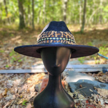 Golden Leopard Black Vegan Suede Hat Large