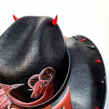 Jersey Devil Black & Red Spiked Cowboy Hat Large Y'allternative Western Goth