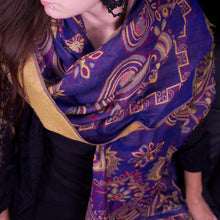 Indigo Paisley Block Pashmina Scarf