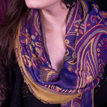 Indigo Paisley Block Pashmina Scarf