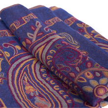 Night Blue Paisley Block Pashmina Scarf