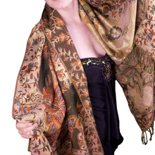 Olive Green Gold Shimmer Pashmina Scarf