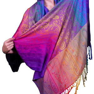 Rainbow Paisley Pashmina Scarf